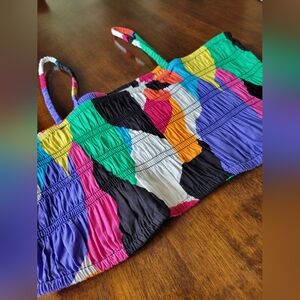 Womens A New Day Multicolor Spaghetti Strap Crop Top Size XL (NWT)